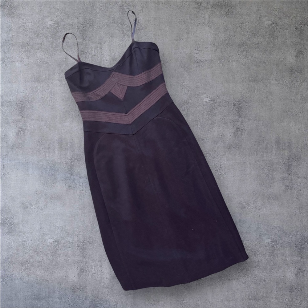 Emporio Armani Spaghetti Strap Black Bodycon Bandage Contour Dress Size 42